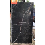 Gạch nhập khẩu 60x120 bóng kiếng đá marble đen có vân
