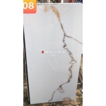 Gạch bóng kiếng nhập khẩu cao cấp 60x120 đá marble trắng vân nâu