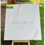 Gạch bóng kiếng khổ lớn 1000x1000 màu trắng vân khói nhẹ tại Trà Vinh