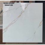 Gạch lát nền 60x60 đá bóng kiếng màu trắng vân đá vàng giá rẻ