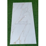 Gạch ốp lát khổ lớn 80x160 đá bóng kiếng màu trắng vân cam sang trọng