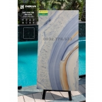 Gạch 60x120 lát nền sảnh villa màu sắc 3D