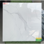 Gạch 60x60 đá bóng kiếng màu trắng vân khói tại Tiền Giang