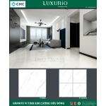 Gạch 60x60 màu trắng vân mây lát nền phòng khách