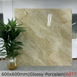 Gạch 60x60 màu vàng vân đá bóng 6077