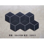 GẠCH LỤC GIÁC MÀU ĐEN SỌC TRẮNG 20X23