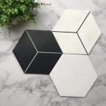 GẠCH LỤC GIÁC MÀU TRẮNG ĐEN CAO CẤP 