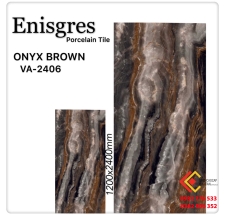 Gạch 120x240 bóng kiếng vân đá Onyx nâu