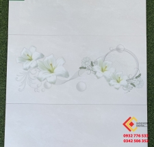 Gạch ốp tường 40x80 phối hoa 