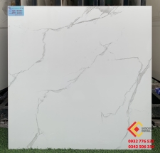 Gạch 80x80 bóng kiếng đá marble trắng vân xám