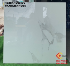 Gạch khổ lớn màu trắng xám 100x100 đá bóng kiếng lát nền tại Thủ Đức
