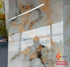 Gạch khổ lớn vân vàng 60x120 hàng khắc kim cao cấp lát nền biệt thự