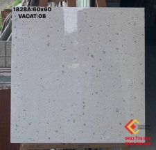 Gạch 60x60 đá bóng kiếng màu trắng vân chấm bi