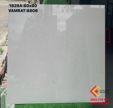 Gạch đá bóng kiếng 80x80 màu trắng xám cao cấp