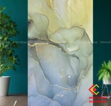 Gạch khổ lớn đá bóng kiếng 60x120 màu vàng xanh marble trang trí biệt thự quận 5