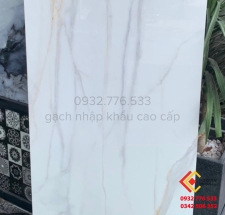 Gạch đá khổ lớn 80x160 màu trắng vân sọc xám chính hãng nhập khẩu