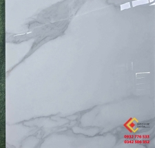 Gạch lát nền Ấn Độ 80x80 đá bóng kiếng màu trắng vân mây