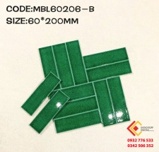 Gạch thẻ ốp lát trang trí tường 60x200 màu xanh lá đậm mã 60206-B