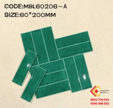 Gạch nhập khẩu 6x20 trang trí giá ưu đãi màu xanh ngọc 60206-A