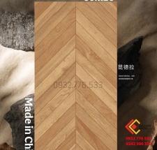 Gạch Trung Quốc 60x120 mờ vân gỗ ghép xương cá mẫu mới nhất