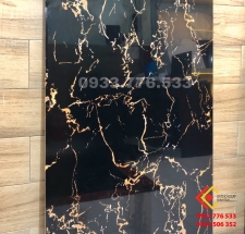 Gạch 60x120 màu đen vân cam khắc kim