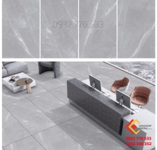 Gạch 80x160 đá bóng màu xám vân trắng trang trí nhà