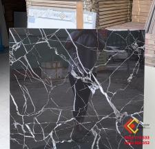 Gạch 80x80 màu đen vân trắng tia chớp