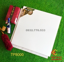 Gạch 80x80 màu trắng không hoa văn ốp nền nhà sang đẹp mã TP8000