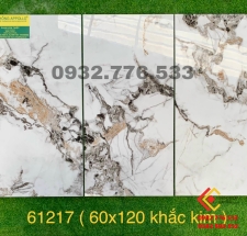 Gạch bóng kiếng 60x120 khắc kim sang trọng 61217