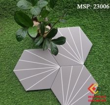 GẠCH LỤC GIÁC XÁM SỌC TRẮNG 