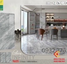 Gạch khổ lớn 80x160 Glossy màu xám bóng kiếng hãng chính hãng
